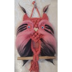 Pöllö makramea ja merinovillaa