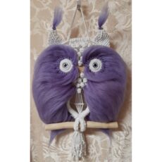 Pöllö makramea ja merinovillaa